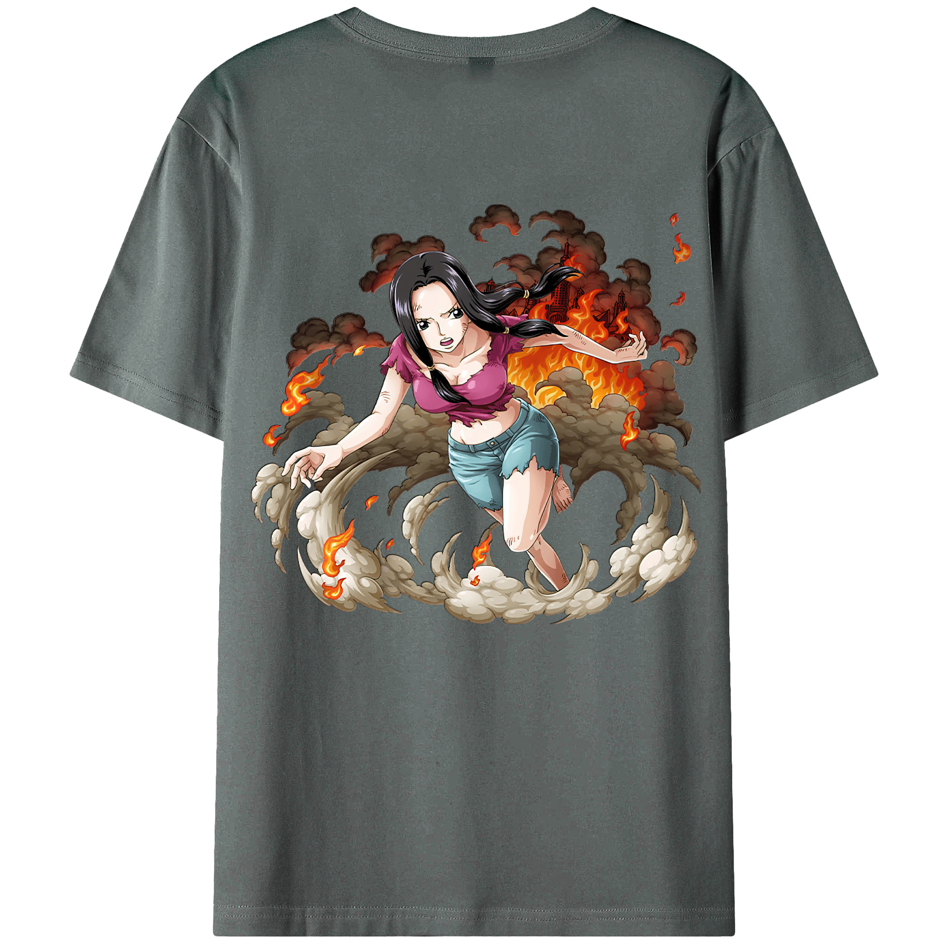ワンピース ニコ・ロビン ONE PIECE Nico Robin 綿100％ メンズ半袖Tシャツ（バックプリント） 通気性